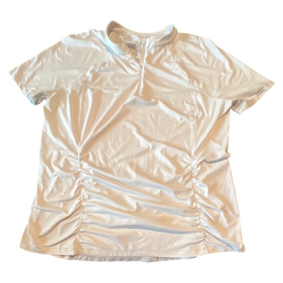 Athleta Pacifica Contoured Fitted Tee 1/4 ZIP (404822) White - 1X - Picture 2 of 10